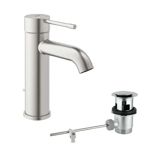 Grohe Essence - Páková umývadlová batéria s výpusťou, supersteel 23589DC1