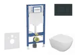 Geberit Duofix - Set předstěnové instalace, klozetu Oudee a sedátka softclose, tlačítko Sigma20, černá lesk/černá mat SANI11CA5109B