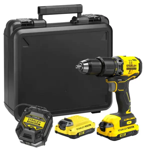 Stanley Náradie - 18V AKU vŕtačka s príklepom, 2x aku 1,5 Ah Li-Ion, nabíjačka SFMCD715C2K-QW