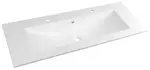 Sapho Yukon - Dvojumývadlo 120x45 cm, s prepadom, s 2 otvormi na batérie, biela YU122
