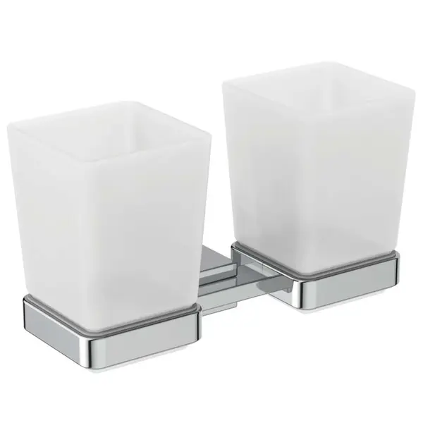 Ideal Standard IOM Square - Pohárik na kefky a pastu s držiakom, matné sklo/chróm E2205AA