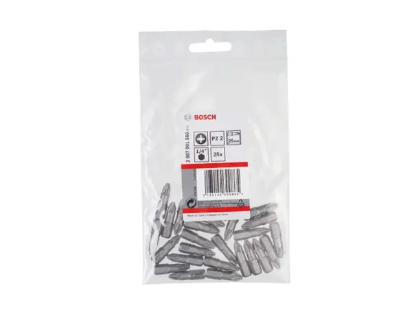 Bosch Príslušenstvo - Súprava bitov PZ2, dĺžka 25 mm, 25 ks 2607001560