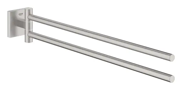Grohe QuickFix Start Cube - Dvojitý držiak uterákov, dĺžka 44 cm, supersteel 40976DC0
