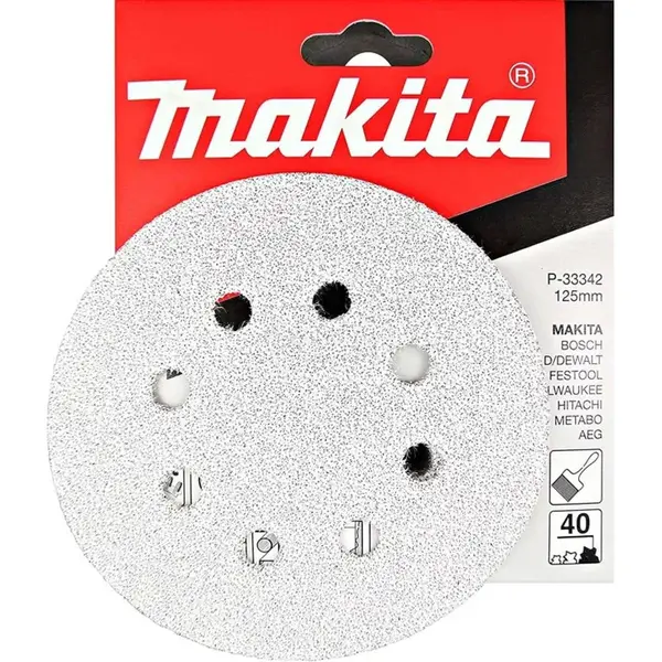 Makita Příslušenství - Brusný papír K40, průměr 125 mm, 10 ks P-33342