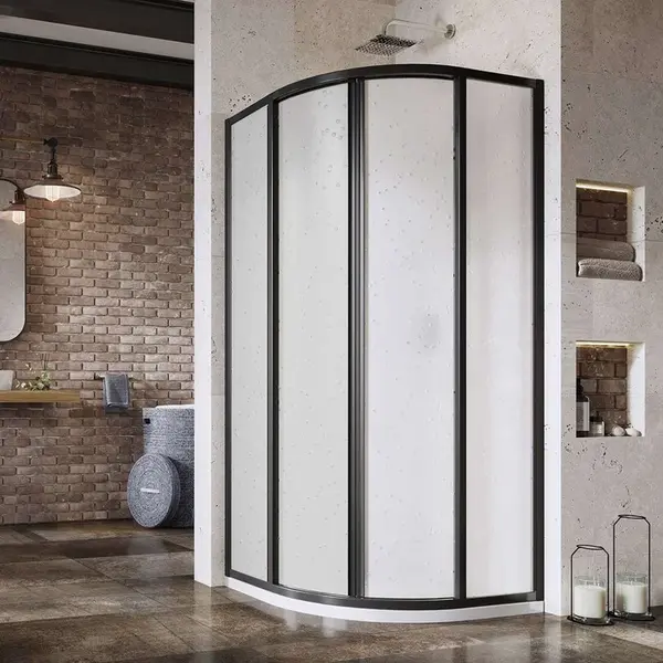 Ravak Supernova - Štvrťkruhový sprchový kút štvordielny SKCP4-80, 78-80 cm, čierna/Pearl 3114O30211