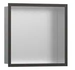 Hansgrohe XtraStoris Individual - Výklenek do stěny s designovým rámem, 30x30x10 cm, kartáčovaná nerez/kartáčovaný černý chrom 56097340