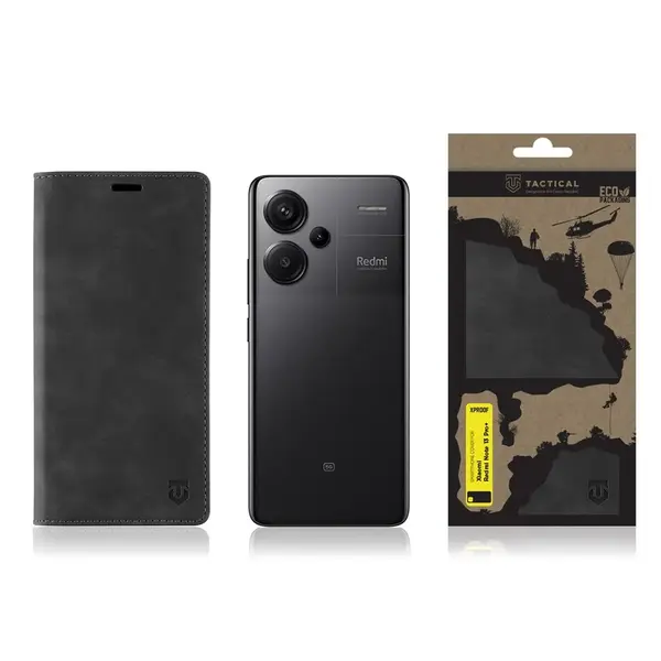 Flipové pouzdro Tactical Xproof pro Xiaomi Redmi Note 13 Pro+ 5G, black hawk