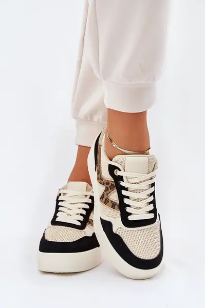 Boto Dámské Sportovní Boty Na Platformě Leopardí Černé Lorori