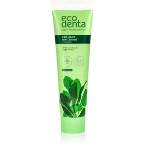 Ecodenta Green Brilliant Whitening bieliaca zubná pasta s fluoridom pre svieži dych Mint Oil + Sage Extract 100 ml