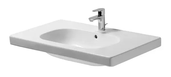 Duravit D-Code - Umyvadlo nábytkové 85x48 cm, s přepadem, s otvorem pro baterii, bílá 03428500002