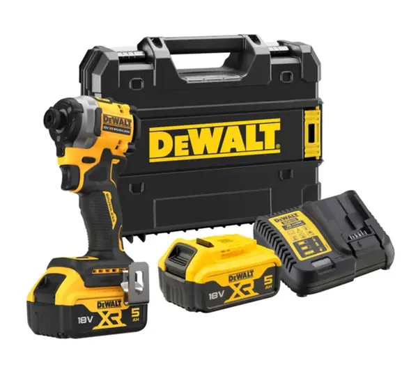 DeWALT Nářadí - 18V AKU rázový utahovák, 2x aku 5,0 Ah XR, nabíječka DCF850P2T