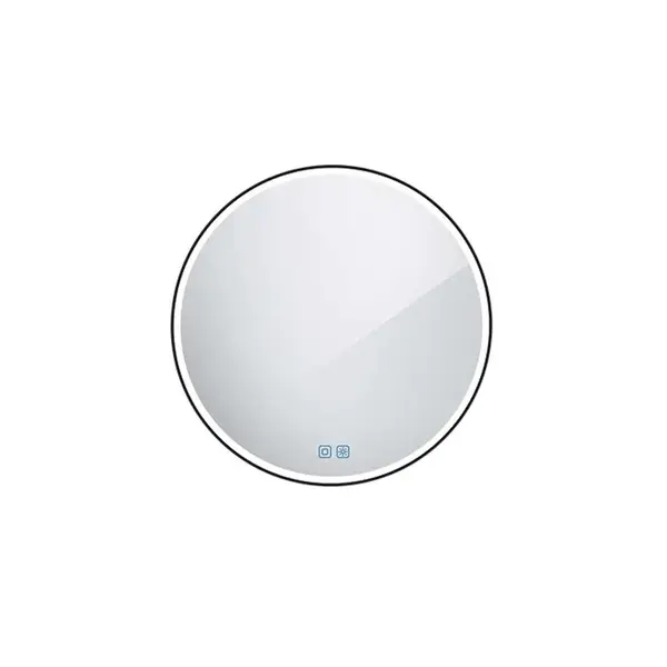 Nimco Zrcadla - Zrcadlo s LED osvětlením, průměr 60 cm, dotykový senzor, černá ZPC 28000RVX-90