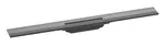 Hansgrohe RainDrain Flex - Lineární sprchový žlab s nerezovým roštem 800, ke stěně, zkrátitelný, kartáčovaný černý chrom 56051340