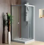Aqualine Sprchové kouty - Čtvercový sprchový kout, 80x80 cm, matné sklo Brick BTQ800