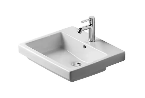 Duravit Vero - Umyvadlo zápustné 55x47x18 cm, s 1 otvorem pro baterii, s WonderGliss, alpská bílá 03155500001