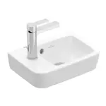 Villeroy & Boch O.novo - Umývátko Compact 36x25 cm, s přepadem, 1 otvor pro baterii vlevo, alpská bílá 43423601