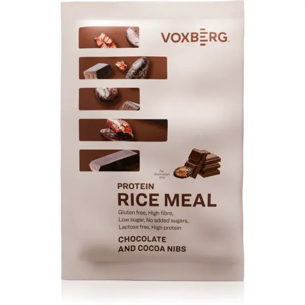 Voxberg Protein Rice Meal ryžová kaša s proteínom príchuť Chocolate, Cacao Nibs 60 g