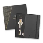 Parker IM Brushed Metal GT kuličkové pero, dárková sada se zápisníkem