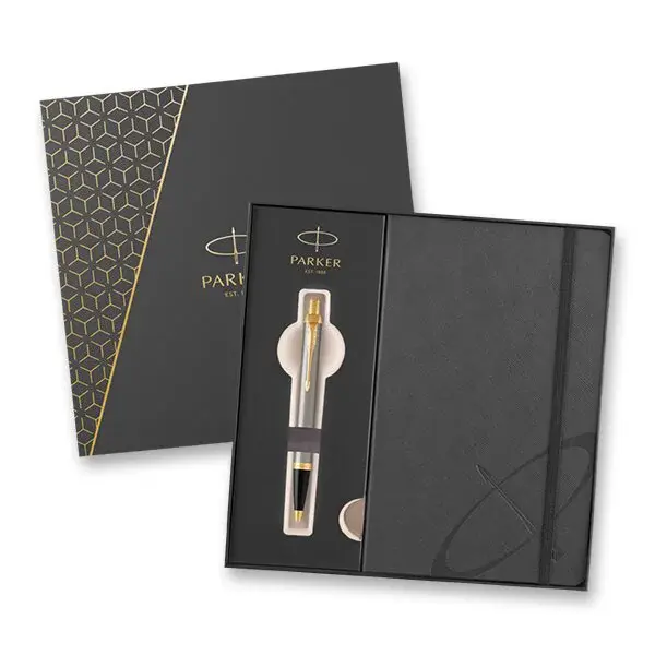 Parker IM Brushed Metal GT kuličkové pero, dárková sada se zápisníkem