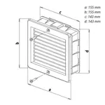 Mřížka větrací se síťovinou VM, 150 x 150 mm, hnědá 0212