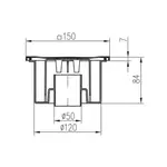 Vpusť podlahová spodní D 50 / 84 mm, nerez rámeček, mřížka SUN, bílá, ENPRO