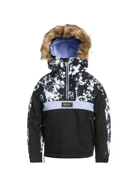 Roxy dětská bunda Shelter Girl True Black Black Flowers | Černá | Velikost 16 r.