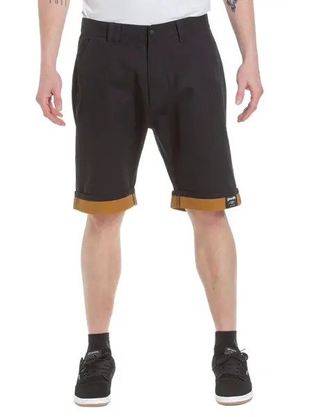 Meatfly pánské kraťasy Barry Black/Camel | Černá | Velikost 36