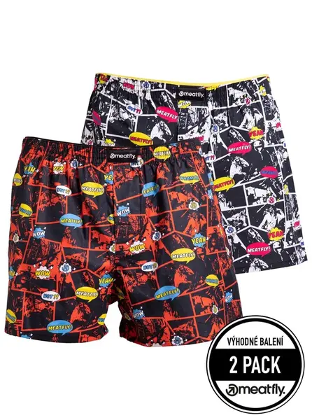Meatfly pánské boxerky Agostino Red/Black Comics | Červená | Velikost S