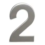 Číslo "2", 50 mm, samolepící, nerez