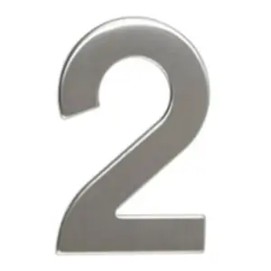 Číslo "2", 50 mm, samolepící, nerez