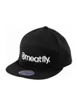 Meatfly kšiltovka Creeper 6 Panel Snapback Black / White Logo | Černá | Velikost One Size