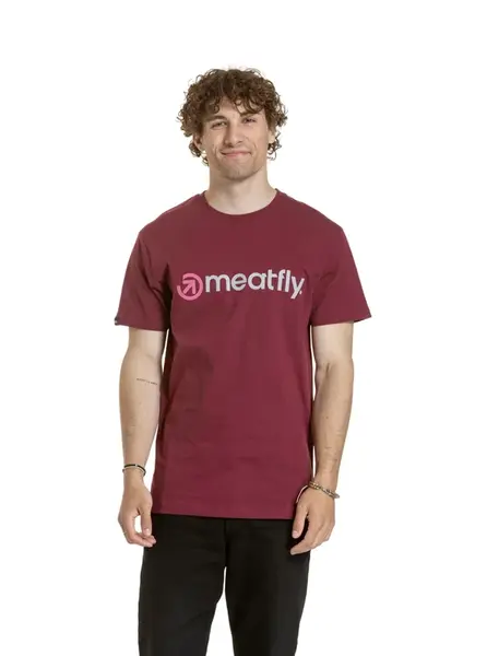 Meatfly pánské tričko Joe Dark Wine | Červená | Velikost XXL | 100% bavlna