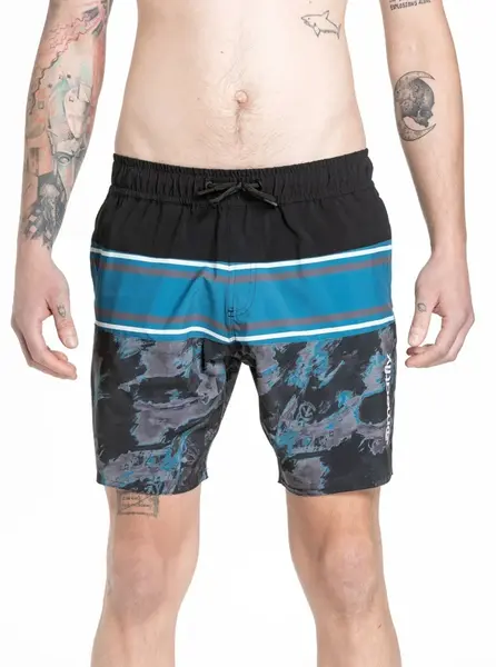 Meatfly pánské plavky Keith Boardshorts 17" Mossy Petrol | Modrá | Velikost XXL