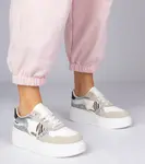 Gemre Beige sneakers with glitter and animal print Bertula