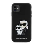 Zadní kryt Karl Lagerfeld PU Saffiano Karl and Choupette NFT pro Apple iPhone 11, černá