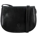 Dámská kožená crossbody kabelka černá - Delami Elrosa