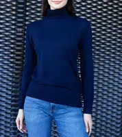 Gemre Navy blue loose-fitting turtleneck Nida