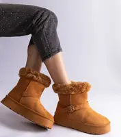 Gemre Brown insulated snow boots decorated with fur Iglesia