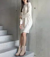 Gemre Beige midi dress with sheen Kadyra