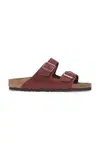 Semišové pantofle Birkenstock Arizona pánské, červená barva, 1028353