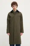 Bavlněný kabát A.P.C. mac gaspard pánský, zelená barva, COHIL.M01548