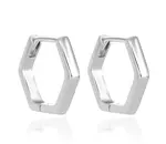 Agato Moderní stříbrné náušnice Šestiúhelník AGT-E226K
