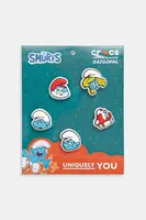 Připínačky na dětské boty Crocs Smurfs 5-pack