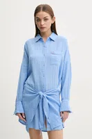 Bavlněné šaty Melissa Odabash modrá barva, mini, oversize, Sara