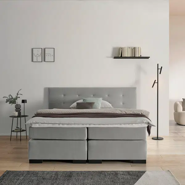 MID.YOU POSTEL BOXSPRING, 180/200 cm, šedá