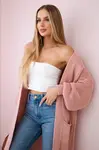Svetr dlouhý pudrově růžový cardigan
