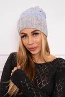 Kesi Paris fleecová čepice K212 tmavě růžová+šedá