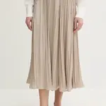 Sukně MICHAEL Michael Kors béžová barva, midi, áčková, MS570GDHCP