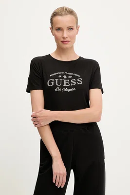 Tričko Guess MARINA dámské, černá barva, V5YI13 J1314