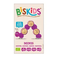 Biskids BIO dětské celozrnné mini sušenky Natural 120 g